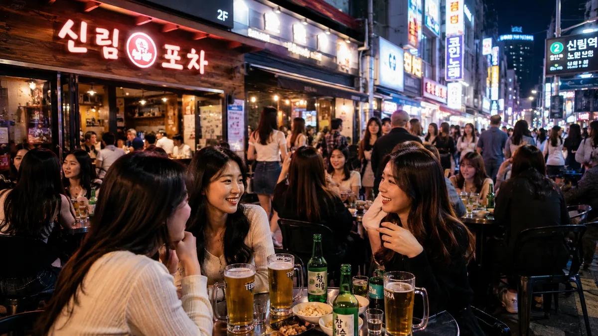 신림역 소개팅 상권 밤 거리 및 술자리 이동 동선 이미지