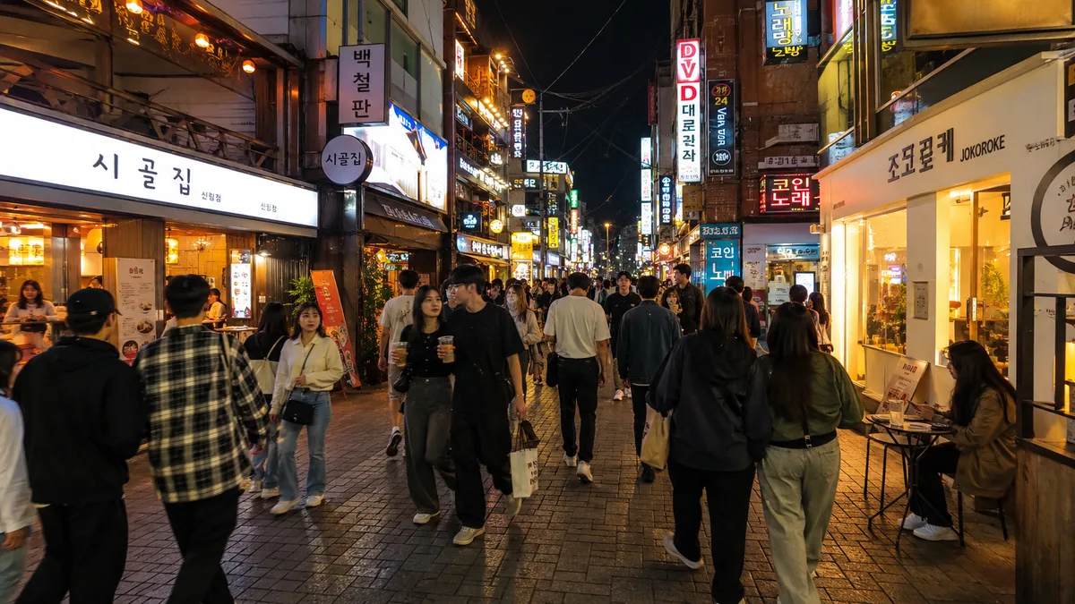 신림역 친구모임 상권 밤 거리 및 술자리 이동 동선 이미지