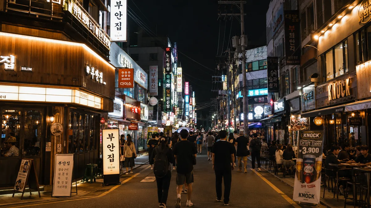 신림역 분위기 좋은 상권 밤 거리 및 술자리 이동 동선 이미지