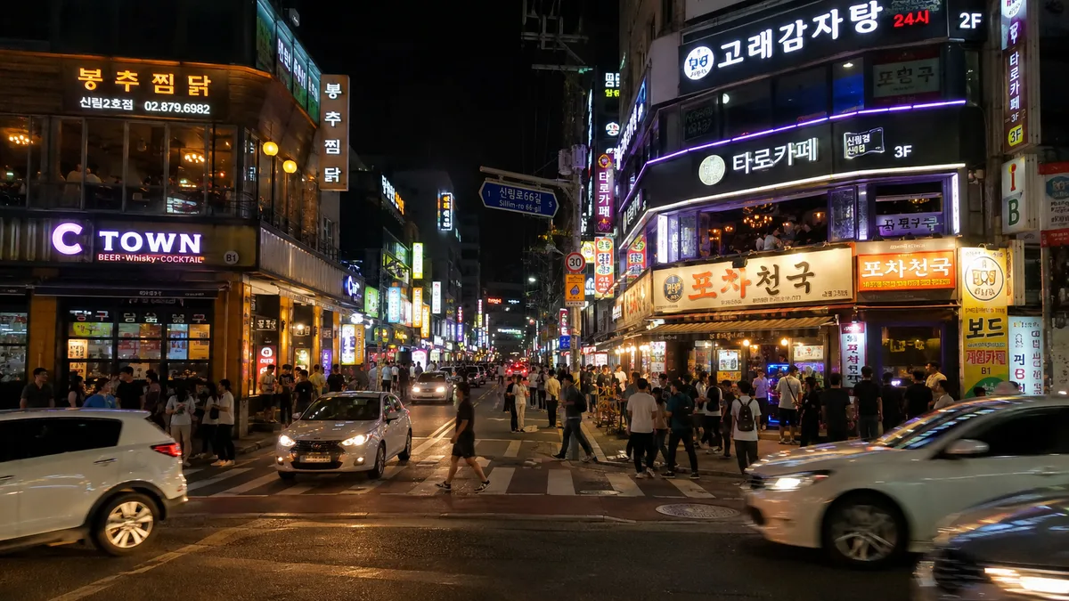 신림역 별빛거리 유흥 상권 야경 전경